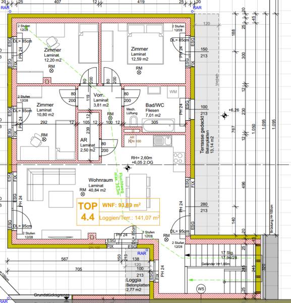 Erstbezug: 4-Zimmer-Wohnung, Münichsthal, 12 km von Wien