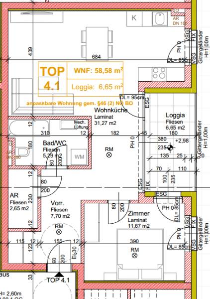 Kaufen 2-Zimmer-Wohnung, 2-Zimmer-Wohnung, Münichsthal, Wien 21., Flor