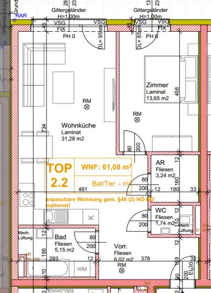 Kaufen 2-Zimmer-Wohnung, 2-Zimmer-Wohnung, Münichsthal, Wien 21., Flor